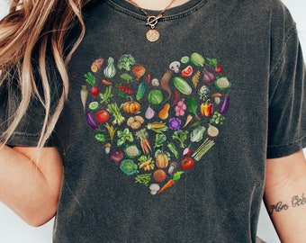 Comfort Colors Vegan T-Shirt, Gardening Gift for Mom, Vegetable shirt, Vegetarian shirt, Vintage veggie shirt, Gift for Plant Lover, Vegan T