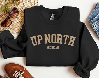 Up North Michigan Sweatshirt, Great Lakes Sweatshirt, Lake Life Shirt, Lake Bum Tshirt, Lake Life Sweatshirt for Camping, Up North Crewneck