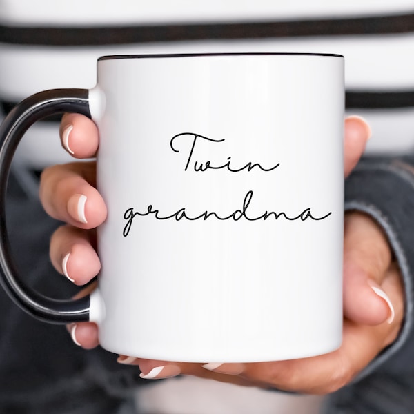 Mug for Twin Grandma Gift for Pregnancy Announcement Gift for Twin Mom Coffee Mug Cute Birth Announcement Idea, Gifts for Grandma of Twins