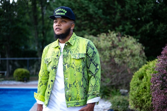 Neon green cheap jean jacket