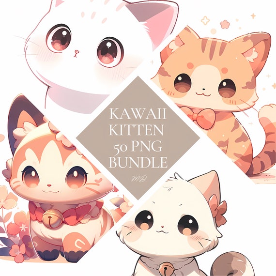 Cute Kawaii Kitty Design | Playful and Sweet | Adorable Cat Illustration |  Sticker