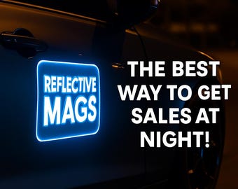 Reflective Car Magnet Decals: Custom Business Logo, UV Printed, Set of 2