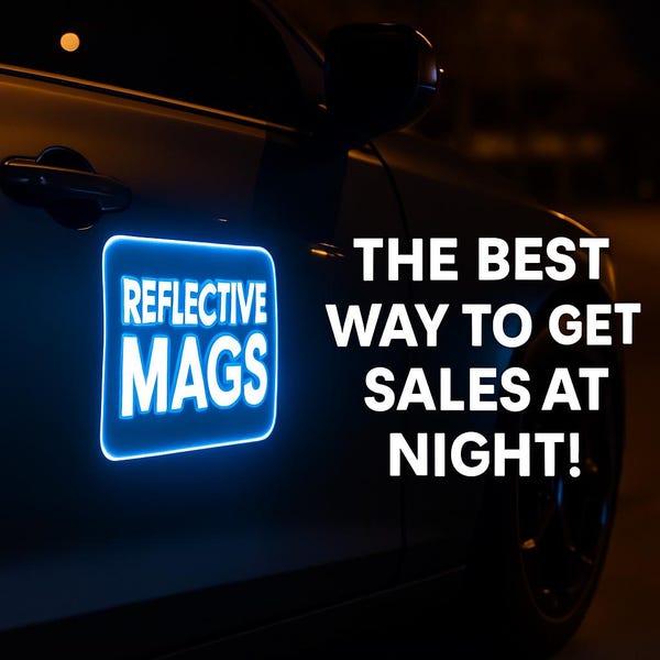 Reflective Car Magnet Decals: Custom Business Logo, UV Printed, Set of 2