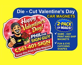 Valentine’s Day Magnets  Custom Shape Promotional Magnets  Same-Day Print and Ship  Business & , Die Cut
