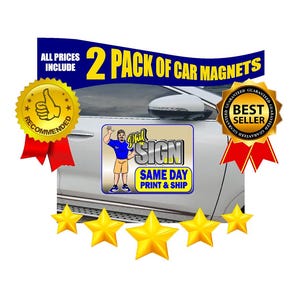 Custom Car Magnet Decals: Full Color Business Vehicle Signs - Set of 2