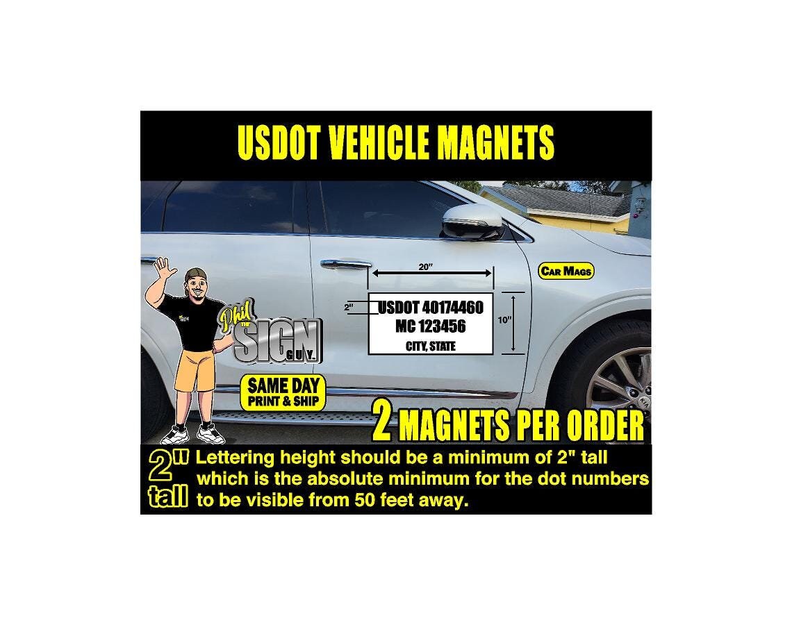 Custom Heavy Duty Vehicle Magnet – USA Made, Truck Car Sticker Sign, Personalize