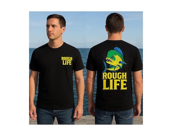 Mahi Mahi Fishing Graphic Tee: Offshore Saltwater Sport Shirt Rough Life