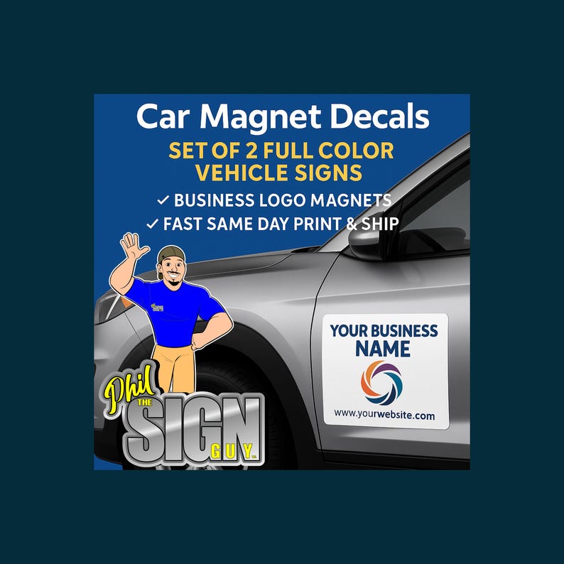 Custom Car Magnets: Full Color Business Vehicle Signs (Set of 2) immagine 17