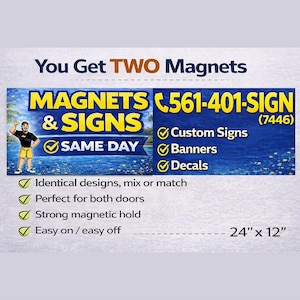 Custom Car Magnets: Full Color Business Vehicle Signs (Set of 2) immagine 2