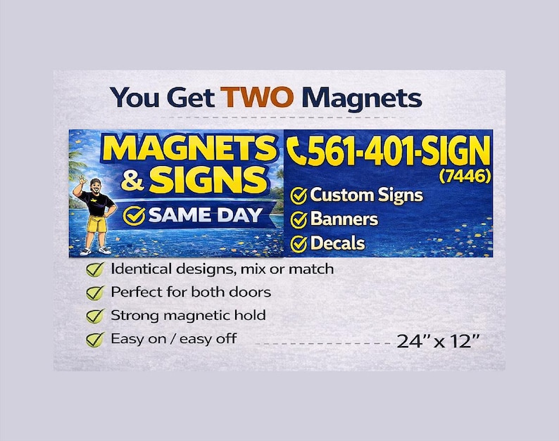 Custom Car Magnets: Full Color Business Vehicle Signs (Set of 2) immagine 2