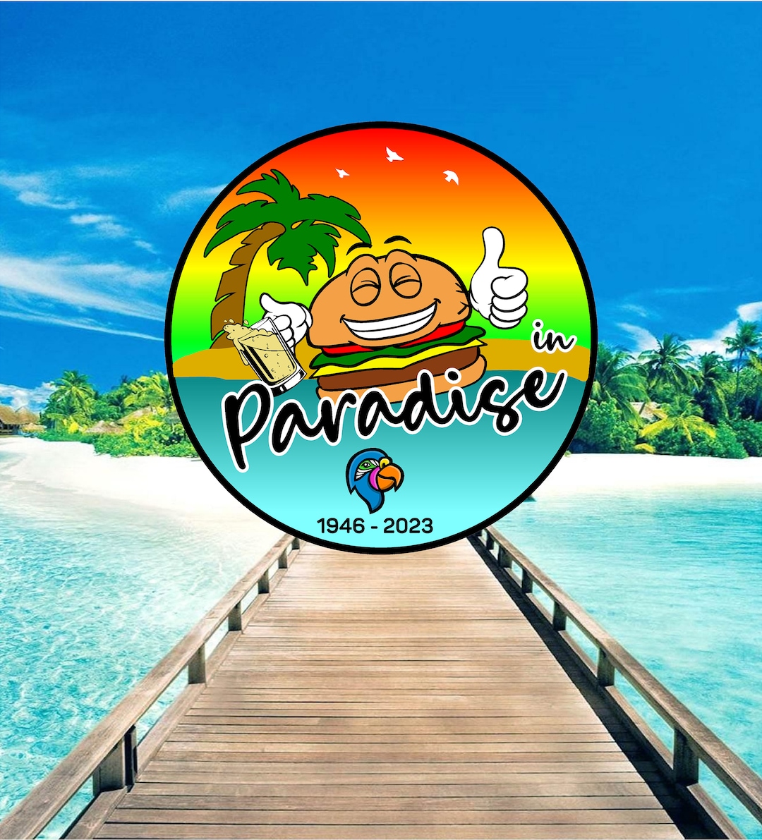 Jimmy Buffett Cheeseburger in Paradise Decal / 19462023 Decal Sticker