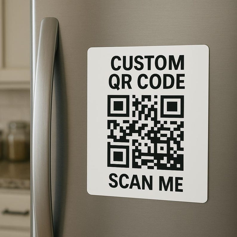 Customizable Magnets Qr Code Custom QR Code Magnet or Sticker: Scan to Website, Menu, Social Media ...
