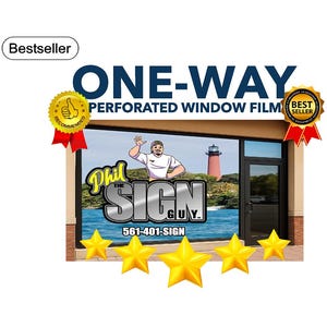 Custom Perforated Window Film | One-Way Vision Vinyl Decal for Business Windows