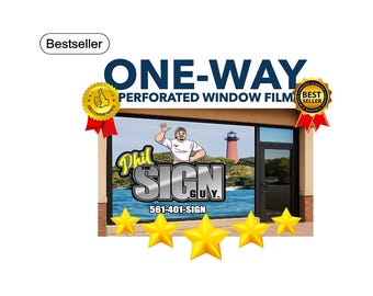 Custom Perforated Window Film | One-Way Vision Vinyl Decal for Business Windows