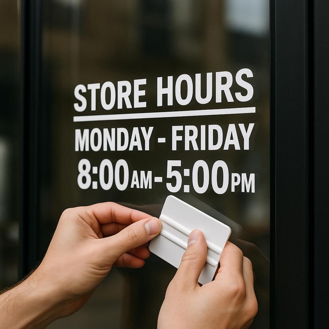 Store Hour Access Custom Store Hours Vinyl Decal: Restaurant Window Sign, 8-10 Yr Outdoor ...