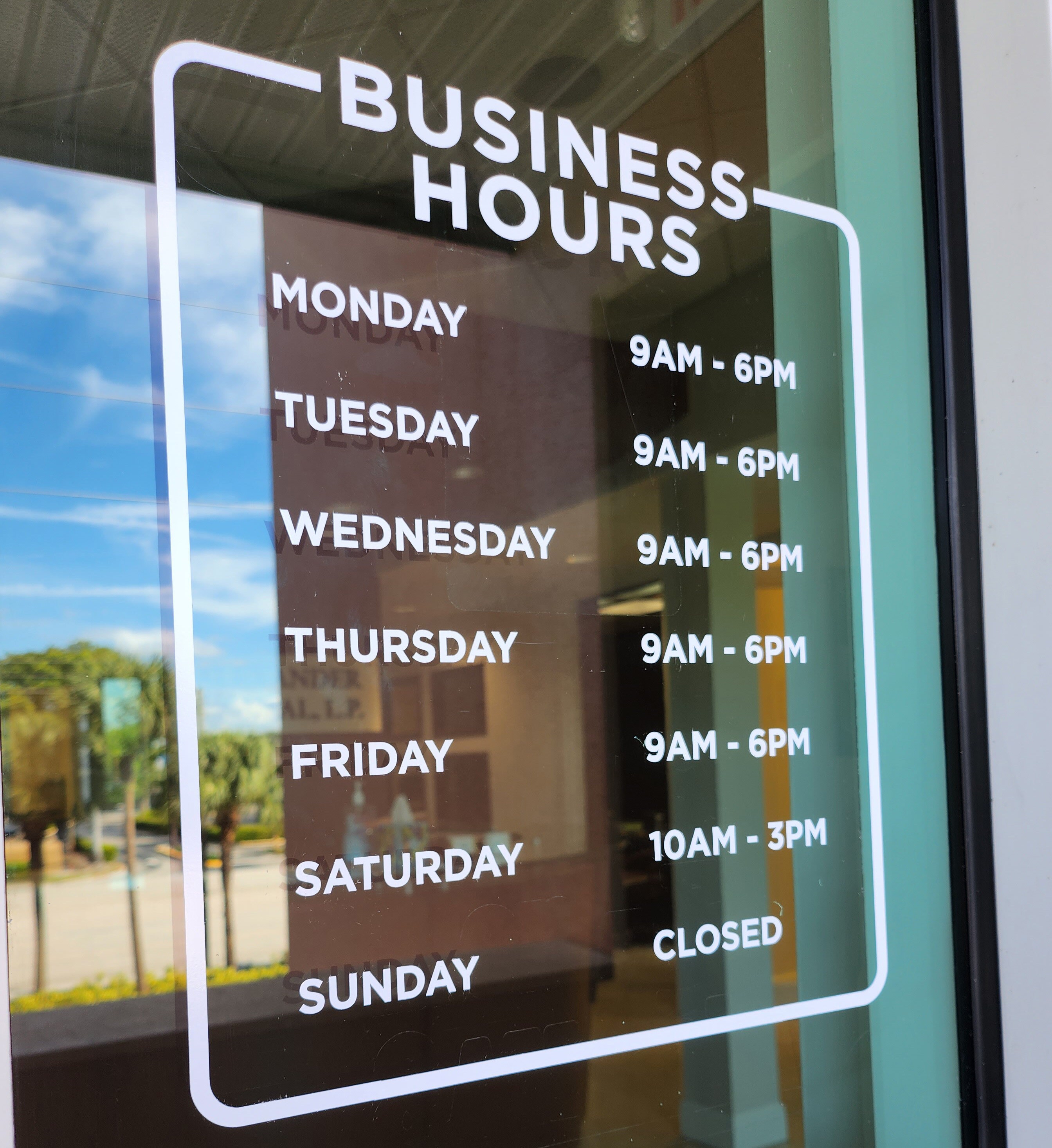 Custom Store Hours Vinyl Decal: Restaurant Window Sign, 8-10yr Outdoor ...
