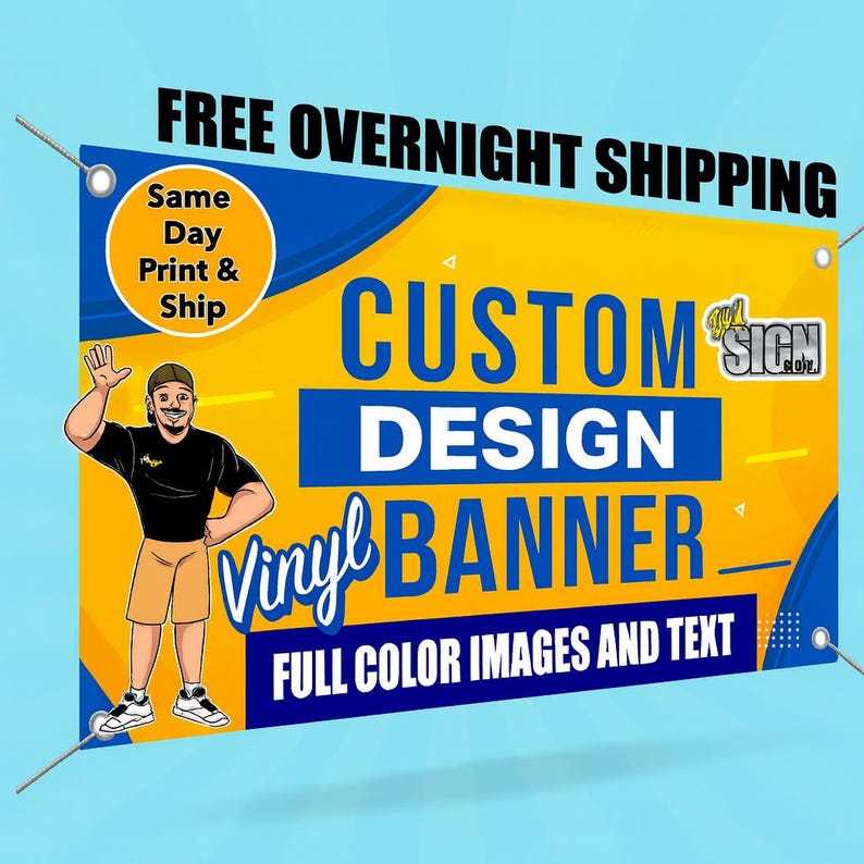Custom Vinyl Banner: UV Ink, Waterproof, Hemmed with Grommets image 2