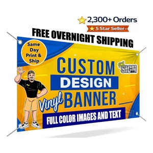 Custom Vinyl Banner: UV Ink, Waterproof, Hemmed with Grommets image 1