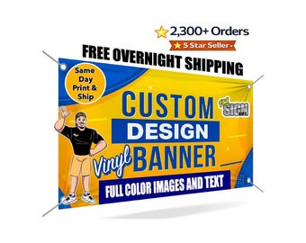 Custom Vinyl Banner: UV Ink, Waterproof, Hemmed with Grommets