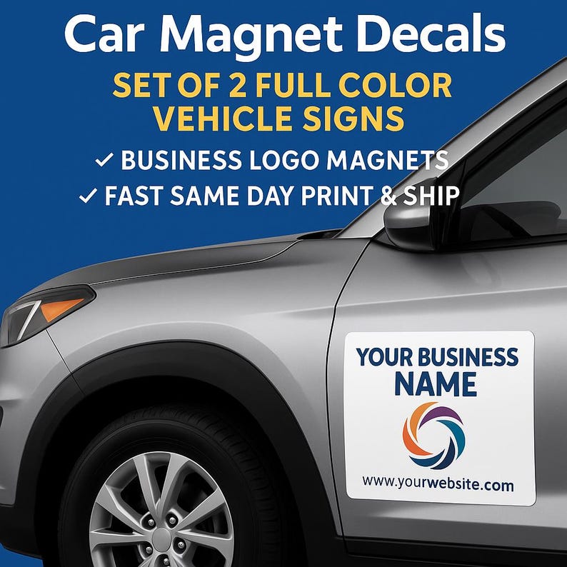 Custom Car Magnets: Full Color Business Vehicle Signs (Set of 2) immagine 16