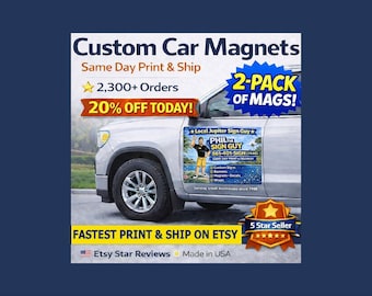 Custom Car Magnets: Full Color Business Vehicle Signs (Set of 2)