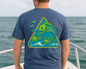 Mahi Mahi skelet grafisch T-shirt: T-shirt offshore visserij