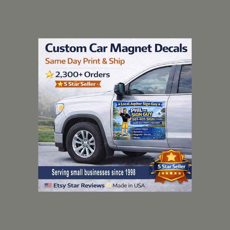 Custom Car Magnets: Full Color Business Vehicle Signs (Set of 2) immagine 14