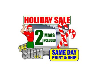 thumbnail image 2 of 2x Personalised Magnetic Business Signs For Car Or Van - Rear Door Vinyl Sign 2 of 2