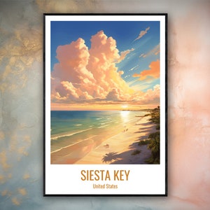 Siesta Key Travel Print Poster Siesta Key Gift Vertical Adventure Wall Art Siesta Home Decor United States Gift Poster