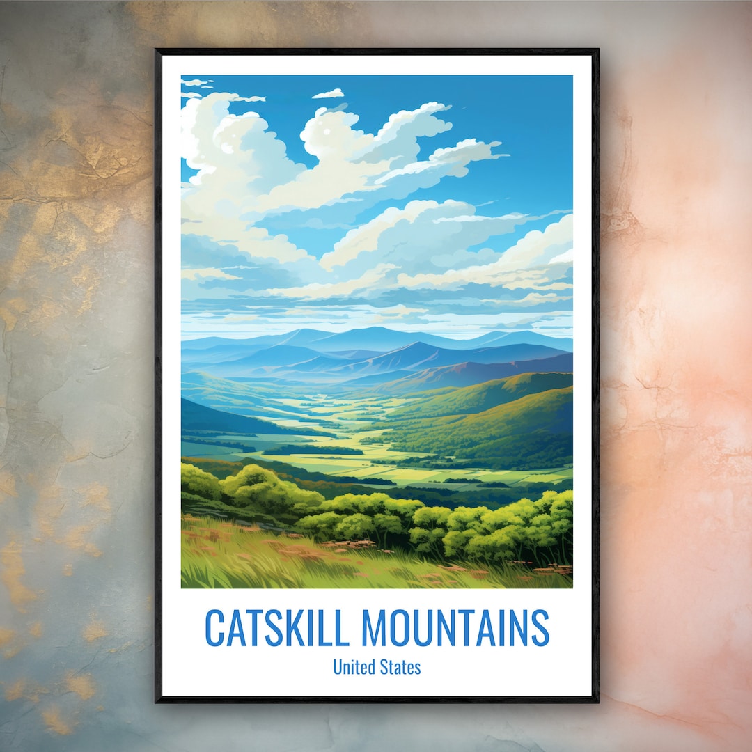 Catskill Mountains Travel Print Poster Catskill Gift Vertical Etsy