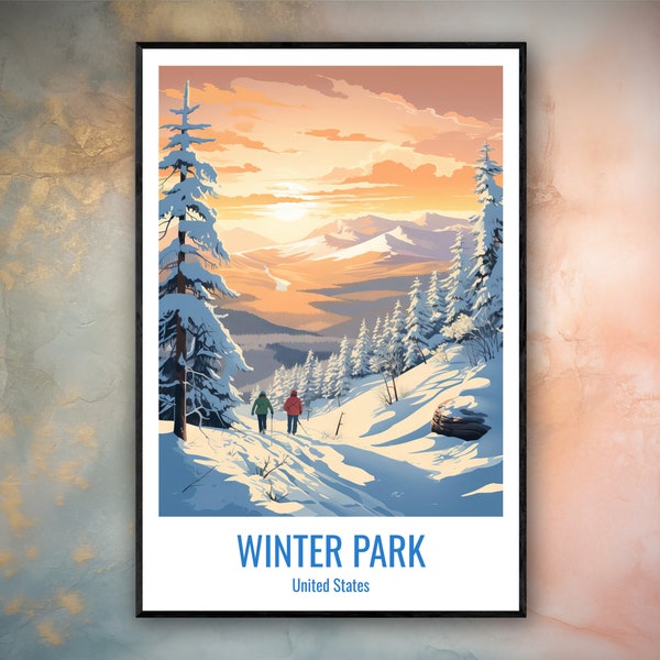 Winter Park Travel Print Poster Winter Park Gift Vertical Adventure Wall Art Winters Home Decor United States Gift Poster