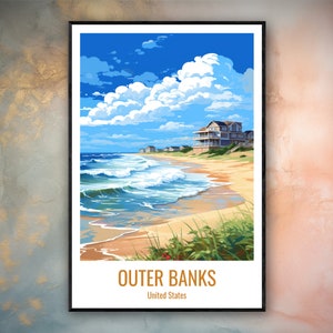Outer Banks Travel Print Poster Outer Banks Gift Vertical Adventure Wall Art Outer Banks Home Decor United States Gift Poster