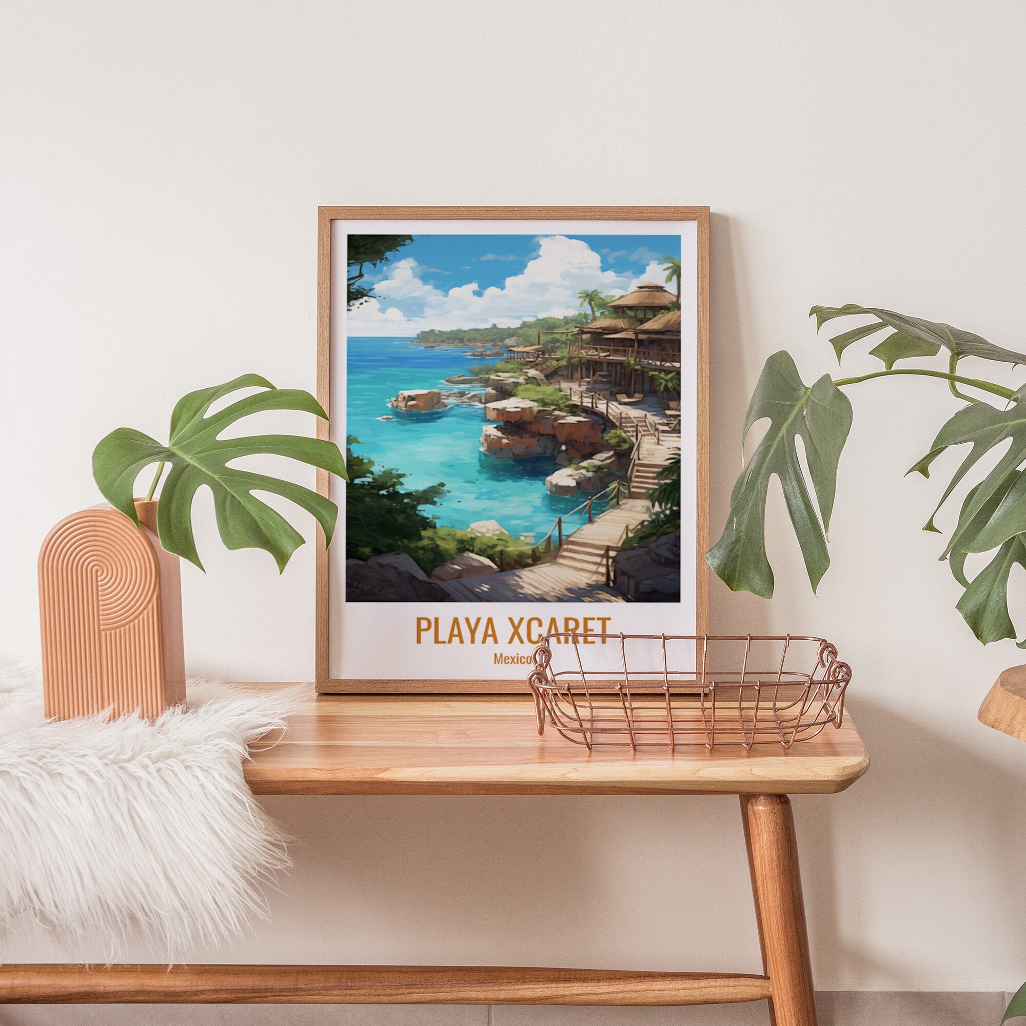 Playa Xcaret Travel Print Poster Xcaret Gift Vertical Etsy