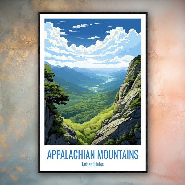 Appalachian Mountains Travel Print Poster Appalachian Gift Vertical Adventure Wall Art Appalachian Home Decor United States Gift Poster