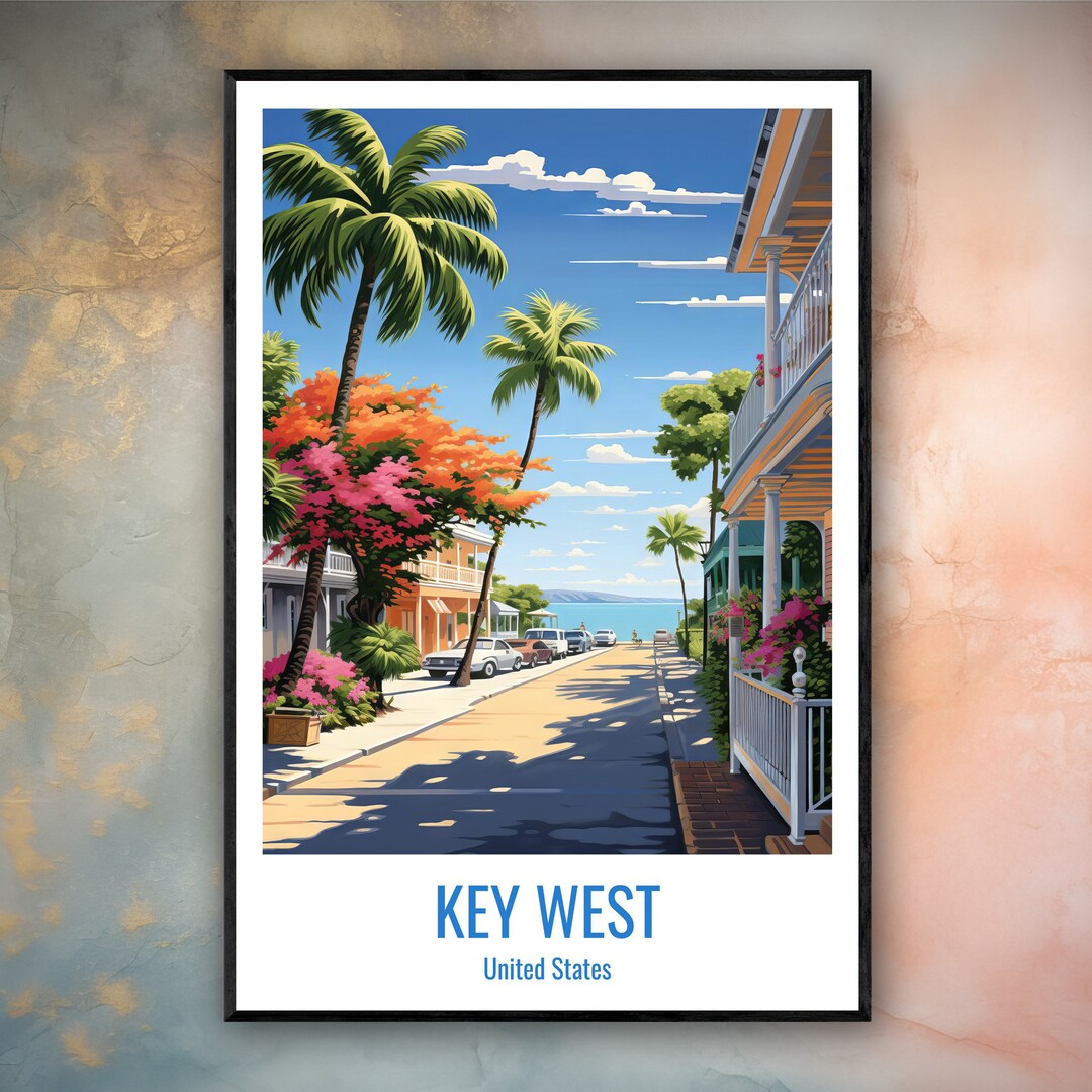 Key West Travel Print Poster Key West Gift Vertical Adventure Wall Art