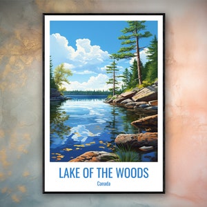Lake of the Woods Travel Print Poster the Woods Gift Vertical Adventure Wall Art Woods Lake Home Decor Canada Gift Poster