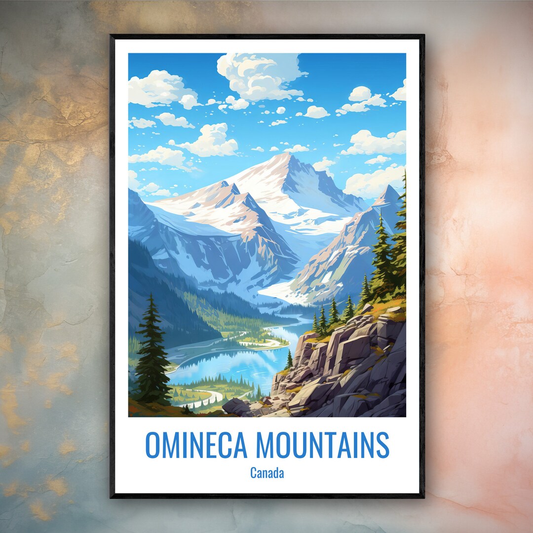 Omineca Mountains Travel Print Poster Omineca Gift Vertical Etsy