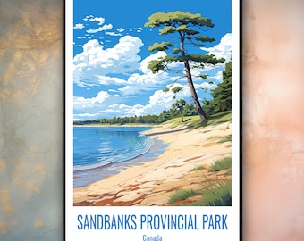 Sandbanks Provincial Park Poster | Ontario Wall Art | Lake Ontario Print | Canada Park Gift | ON Decor