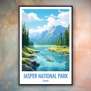 Jasper National Park Travel Print Poster Jasper Gift Vertical Adventure Wall Art Jasper Home Decor Canada Gift Poster