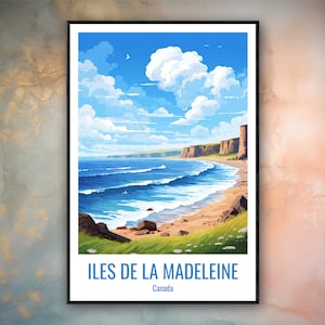 Iles de la Madeleine Travel Print Poster Iles de la Madeleine Gift Vertical Adventure Wall Art Madeleine Home Decor Canada Gift Poster