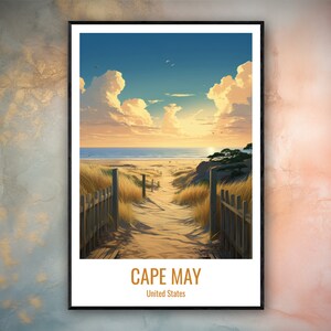 Cape May Travel Print Poster Cape May Gift Vertical Adventure Wall Art Cape Mayo Home Decor United States Gift Poster