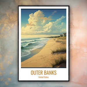 Outer Banks Travel Print Poster Outer Banks Gift Vertical Adventure Wall Art Outerbanks Home Decor United States Gift Poster