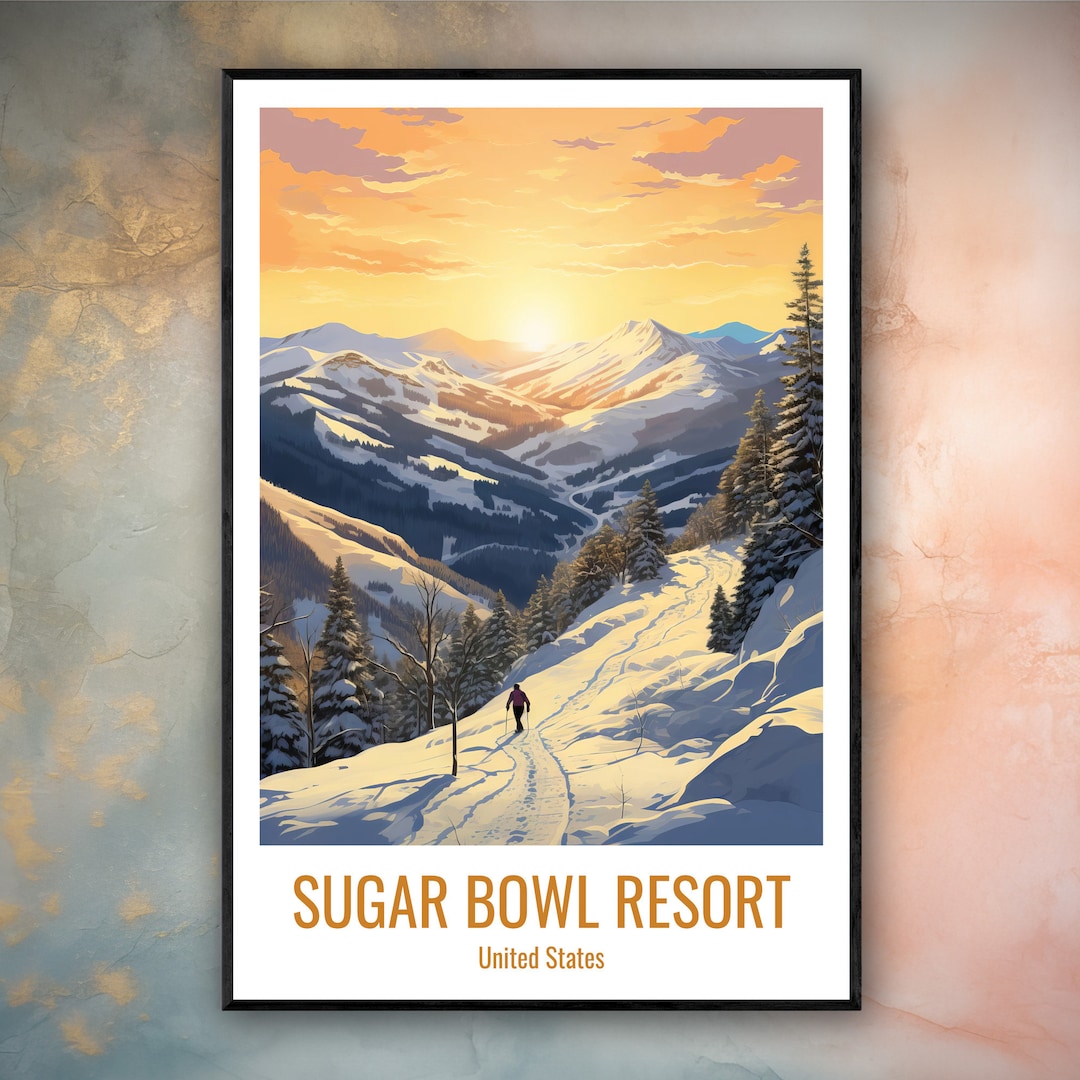 Sugar Bowl Resort Travel Print Poster Sugar Bowl Gift Vertical
