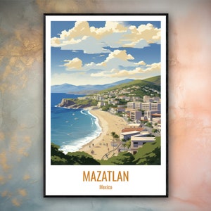Mazatlan Travel Print Poster Mazatlan Gift Vertical Adventure Wall Art Mazatlan Home Decor Mexico Gift Poster