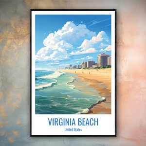 Virginia Beach Travel Print Poster Virginia Gift Vertical Adventure Wall Art Virginia Home Decor United States Gift Poster