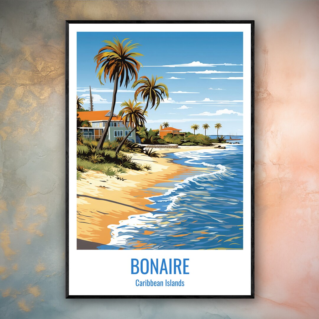 Bonaire Poster Bonaire Wall Art Bonaire Home Decor Bonaire Etsy