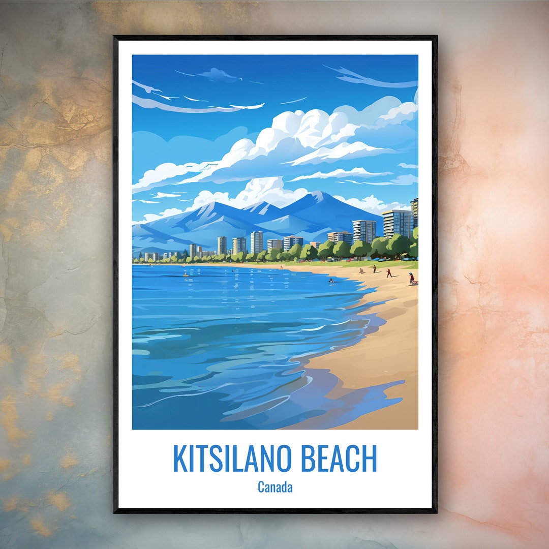 Kitsilano Beach Travel Print Poster Kitsilano Gift Vertical Etsy