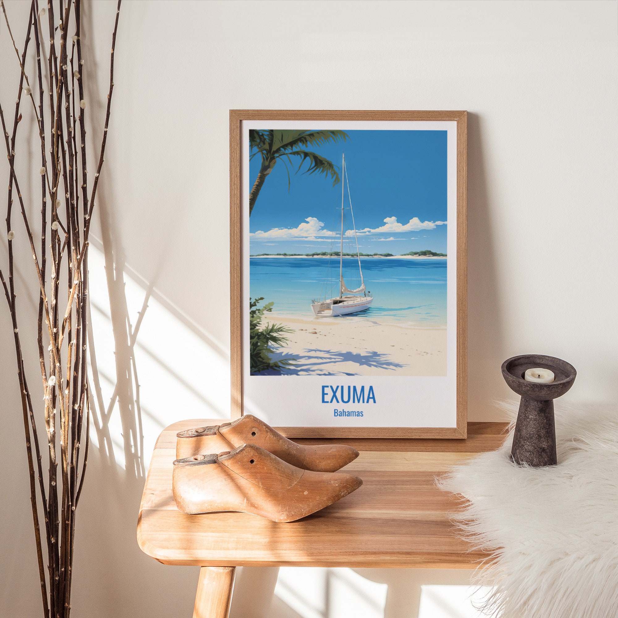 Exuma Poster Exuma Bahamas Poster | Exuma Island Wall Art | Exuma Travel Print ...