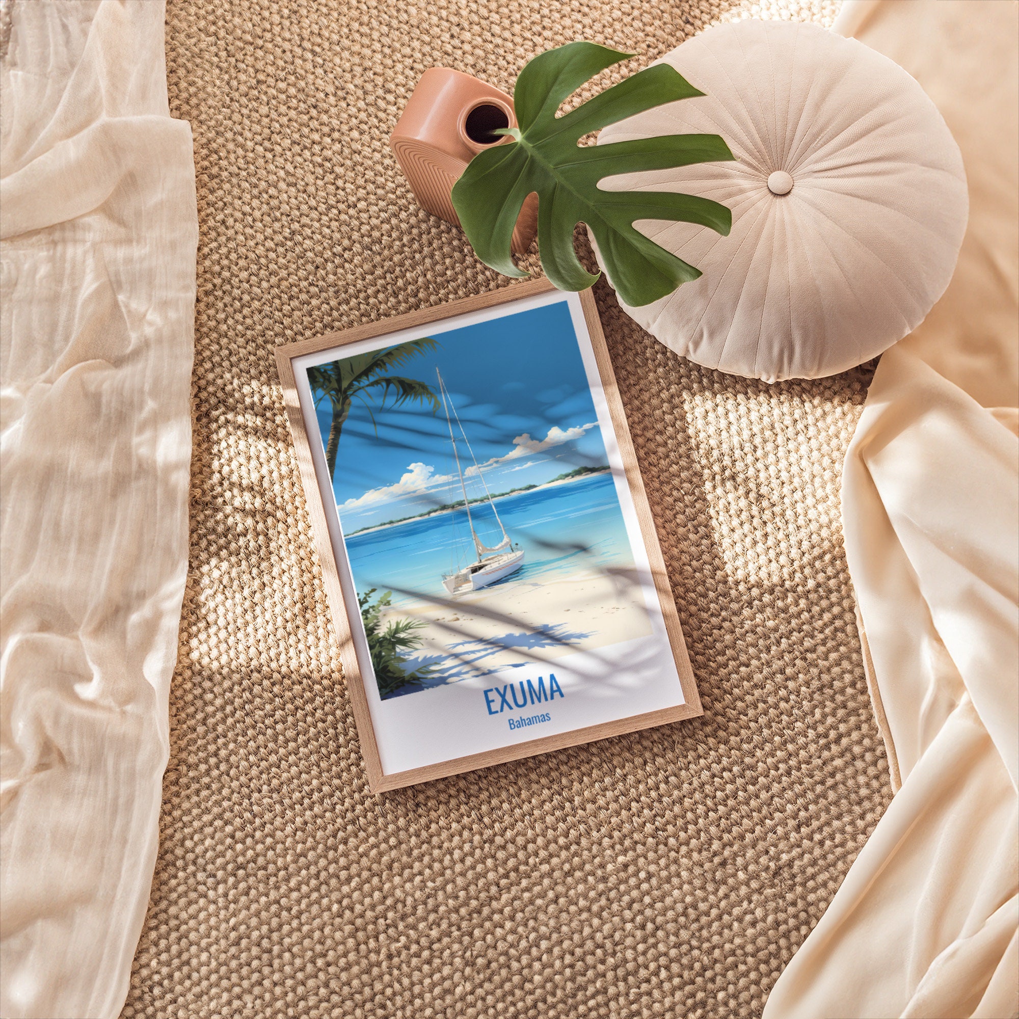 Exuma Poster Exuma Travel Print Poster Exuma Gift Vertical Adventure Wall Art Exuma ...