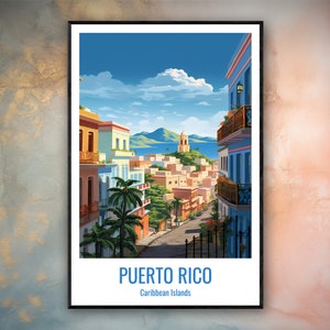 Puerto Rico Travel Print Poster Puerto Rico Gift Vertical Adventure Wall Art Puerto Rico Home Decor Caribbean Islands Gift Poster